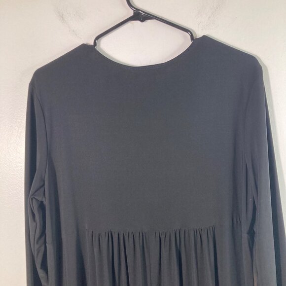 Womens Coldwater Creek Wrap Top Midi Dress Long Sleeve Black 16 - Picture 7 of 11